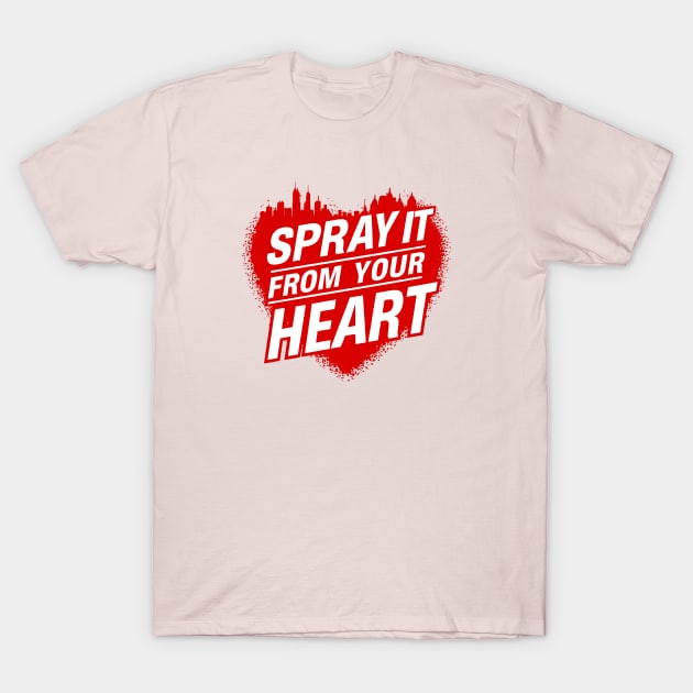 Graffiti Heartbeat Vibes T-Shirt by 2wear Grafix